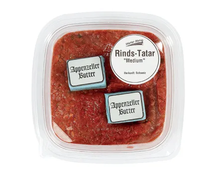 Rinds-Tatar frisch mit Appenzeller Butter