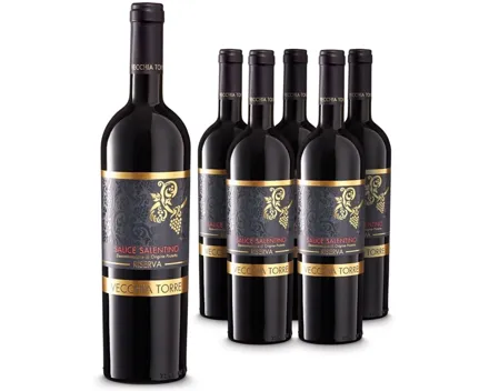 Salice Salentino DOC Riserva Vecchia Torre 6x 75cl (2021) – Rotwein, Italien (0.75l)