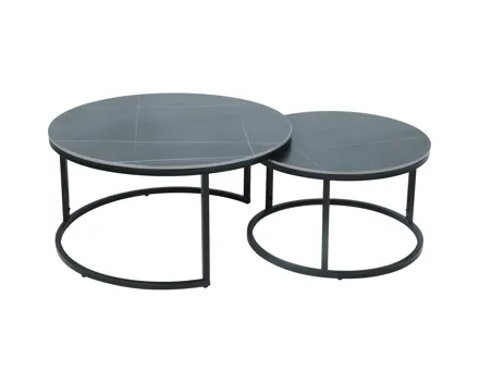 Salontisch Chris Marmor-Optik schwarz 2er-Set