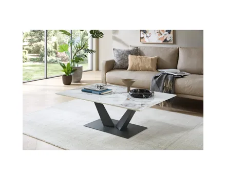 Salontisch Gisele Keramikplatte weiss 120 x 40 x 80 cm
