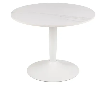 Salontisch Malta rund Keramik weiss matt 60 x 45 x 60 cm