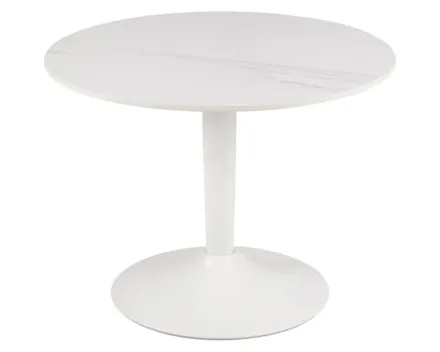 Salontisch Malta rund Keramik weiss matt 60 x 45 x 60 cm