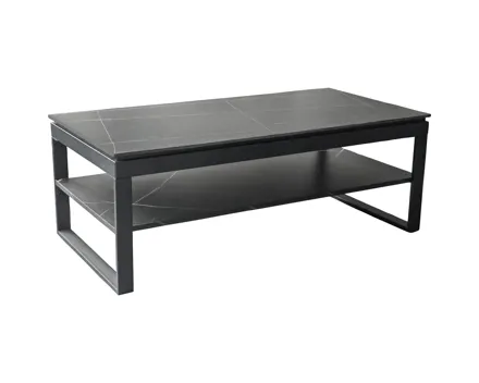 Salontisch Mia Keramikoptik schwarz 120 x 45 x 60 cm