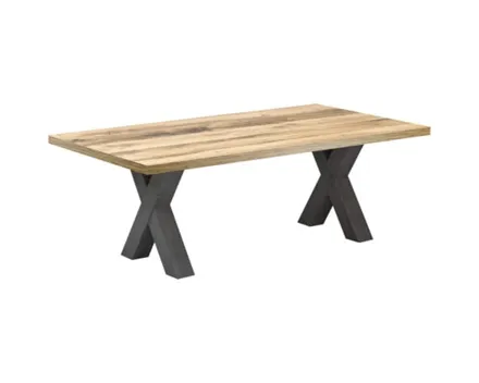 Salontisch Mister X-Fuss Dekor 120 x 47 x 70 cm Plankeneiche