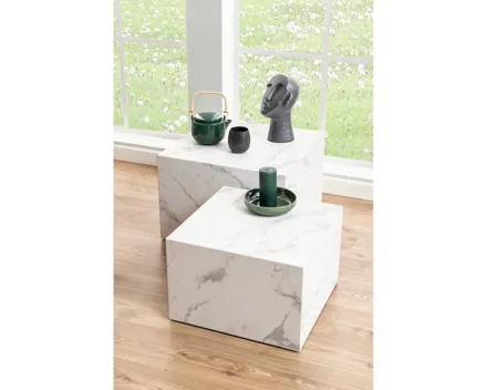 Salontisch Mondi Dekor Marmor-Optik weiss 2er-Set