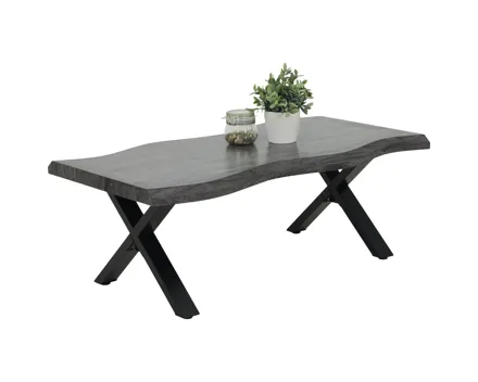 Salontisch Pina X-Fuss MDF grau 110 x 42 x 60 cm