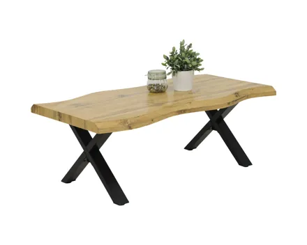Salontisch Pina X-Fuss MDF Wildeiche 110 x 42 x 60 cm