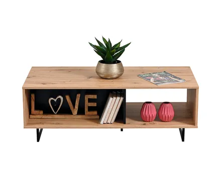Salontisch Sardinia Melamin Artisan schwarz 121 x 43 x 61 cm