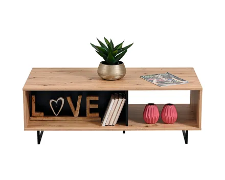 Salontisch Sardinia Melamin Artisan schwarz 121 x 43 x 61 cm