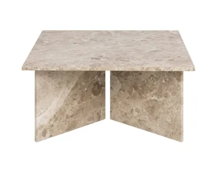 Salontisch Vega quadratisch Marmor hellbraun 90 x 90 x 42 cm