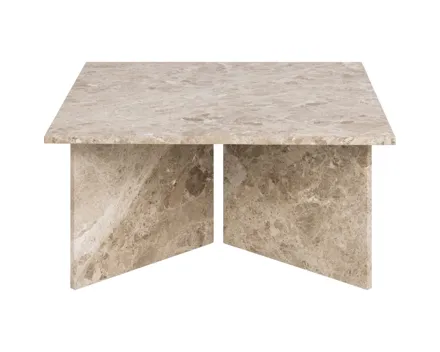 Salontisch Vega quadratisch Marmor hellbraun 90 x 90 x 42 cm