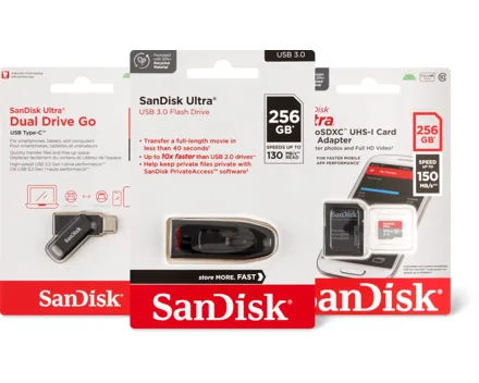 San Disk-Speicherkarten und -USB-Sticks