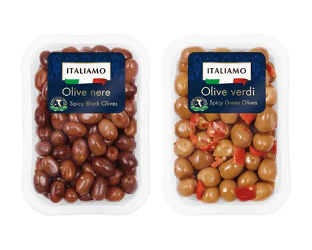 Scharfe Oliven mit Stein