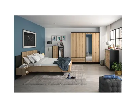 Schlafzimmer Set 4-teilig, Mimizan Bett 140/160 x 200 cm 140 x 200