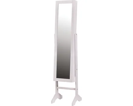 Schmuckschrank Anna MDF weiss 35 x 153 x 35 cm, mit Spiegeltür inkl. LED