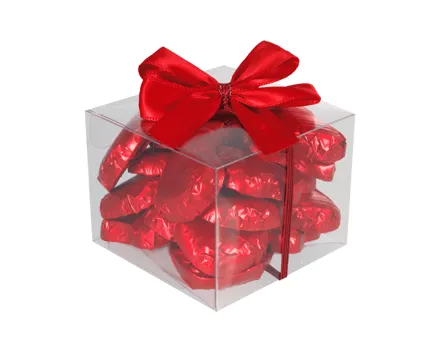 Schokoladenherzen Geschenkwürfel