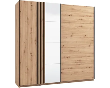 Schrank Ascalon Dekor Artisan Eiche 220 x 217 x 61.5 cm, mit Spiegel