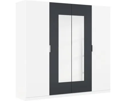 Schrank Monza 4-türig weiss / grau met.