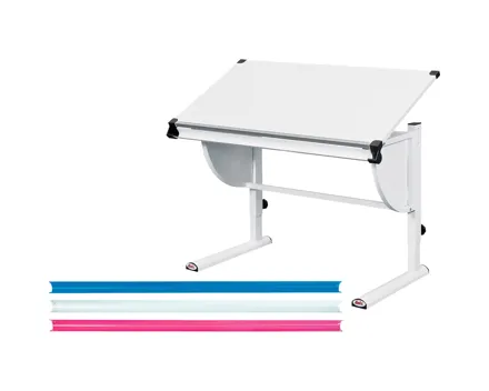 Schreibtisch Olli höhenverstellbar MDF weiss 110 x 63 - 93 x 60 cm
