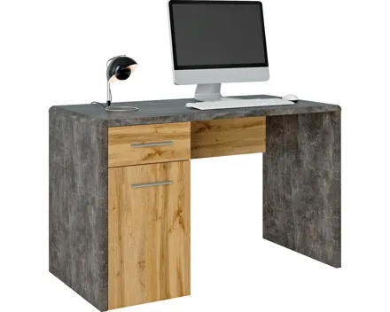 Schreibtisch Trevi Dekor Beton dunkel Wotaneiche 120 x 75,5 x 60 cm