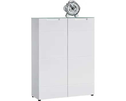 Schuhkommode Mailand Dekor weiss Hochglanz 90 x 120 x 35 cm