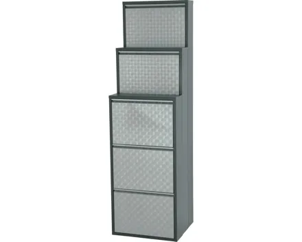 Schuhschrank Berry Metall schwarz geflext 51 x 169 x 15 cm