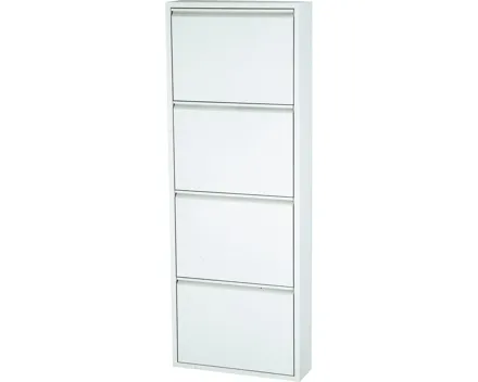 Schuhschrank Berry Metall weiss 51 x 136 x 15 cm