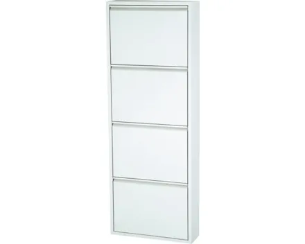 Schuhschrank Berry Metall weiss 51 x 136 x 15 cm