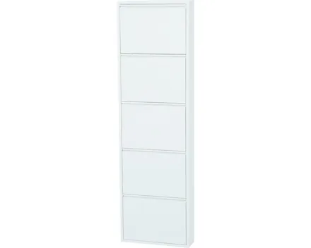 Schuhschrank Berry Metall weiss 51 x 169 x 15 cm
