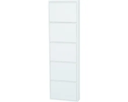 Schuhschrank Berry Metall weiss 51 x 169 x 15 cm