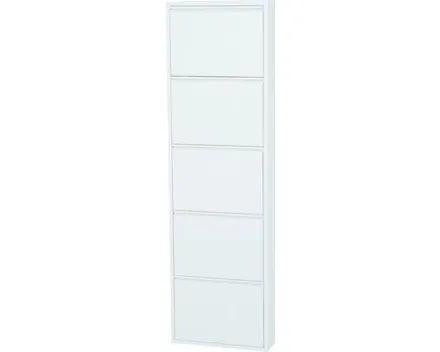 Schuhschrank Berry Metall weiss 51 x 169 x 15 cm