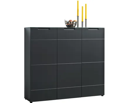 Schuhschrank Mailand Dekor anthrazit 135 x 120 x 34 cm