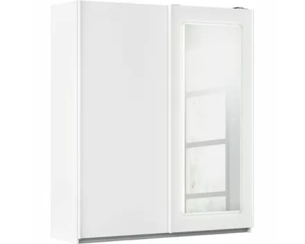 Schwebetürenschrank Abraxxas, 181 x 121 x 62 cm, mit Spiegel, dimmbare LED-Beleuchtung weiss