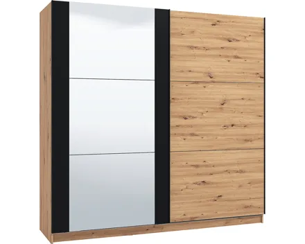 Schwebetürenschrank Sardinia Dekor Eiche Artisan 217 x 210 x 62,5 cm, mit Spiegel
