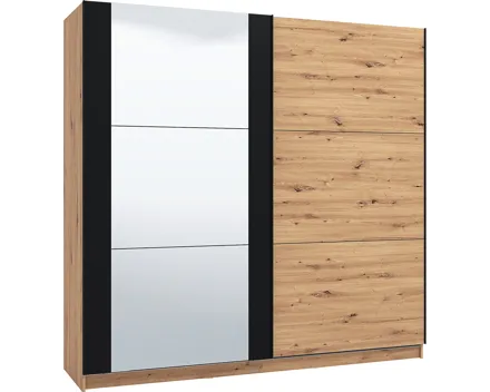 Schwebetürenschrank Sardinia Dekor Eiche Artisan 217 x 210 x 62,5 cm, mit Spiegel