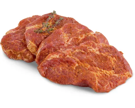 Schweinshalssteaks mariniert, IP-SUISSE