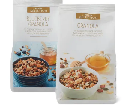 Sélection-Granola und -Blueberry-Granola