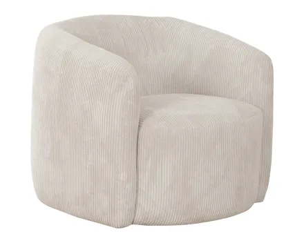Sessel Alken, Cordstoff beige, drehbar