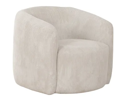 Sessel Alken, Cordstoff beige, drehbar