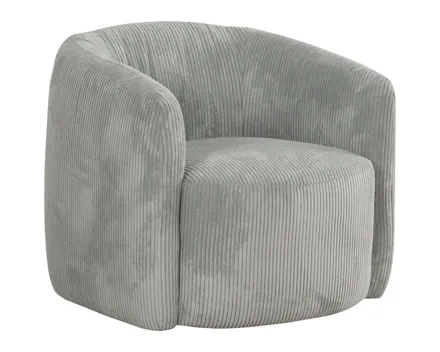Sessel Alken, Cordstoff grau, drehbar
