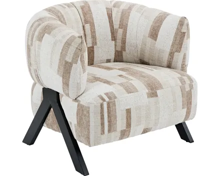 Sessel Vali Stoff braun / beige gemustert