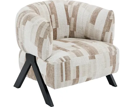 Sessel Vali Stoff braun / beige gemustert