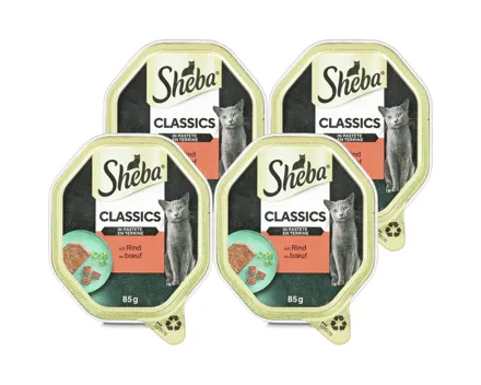 Sheba Classics Katzenfutter Pastete Rind 4x 85g