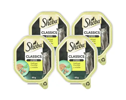 Sheba Classics Nassfutter Pastete Geflügel Cocktail 4x 85g