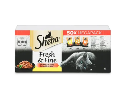 Sheba Fresh + Fine Katzenfutter Geflügel 50x50g