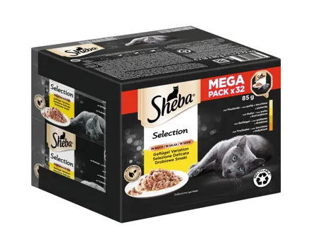 Sheba Selection Megapack Geflügel Variation in Sauce 32 x 85 g