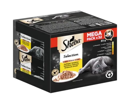 Sheba Selection Megapack Geflügel Variation in Sauce 32 x 85 g