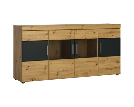 Sideboard Brixen Dekor Eiche Artisan Graphitoptik 181 x 89 x 41 cm inkl. LED