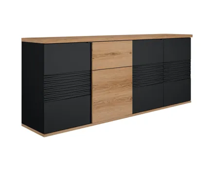 Sideboard Otello Helvetia/schwarz 208 x 87 x 47 cm