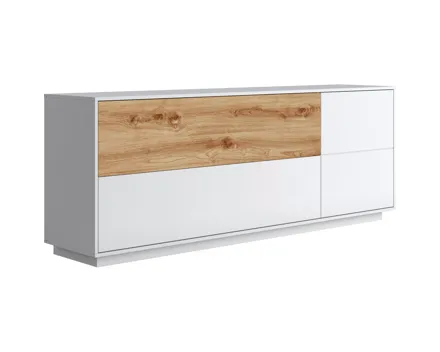 Sideboard Solano Dekor weiss/Eiche Artisan 205 x 77 x 44 cm